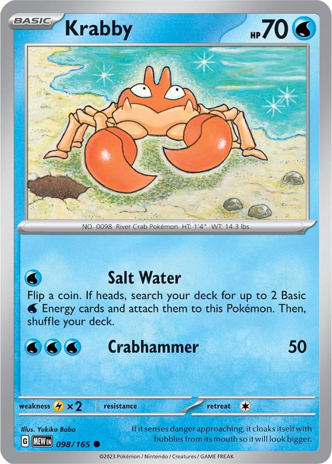 Krabby 098/165 - Common - Reverse Holo - Español-Kantocards