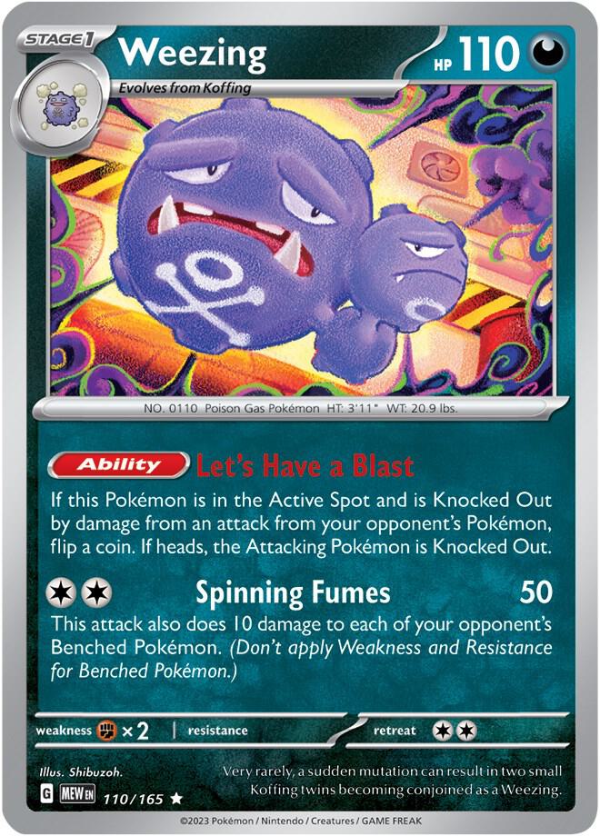 Weezing 110/165 - Rare - Reverse Holo - Español-Kantocards