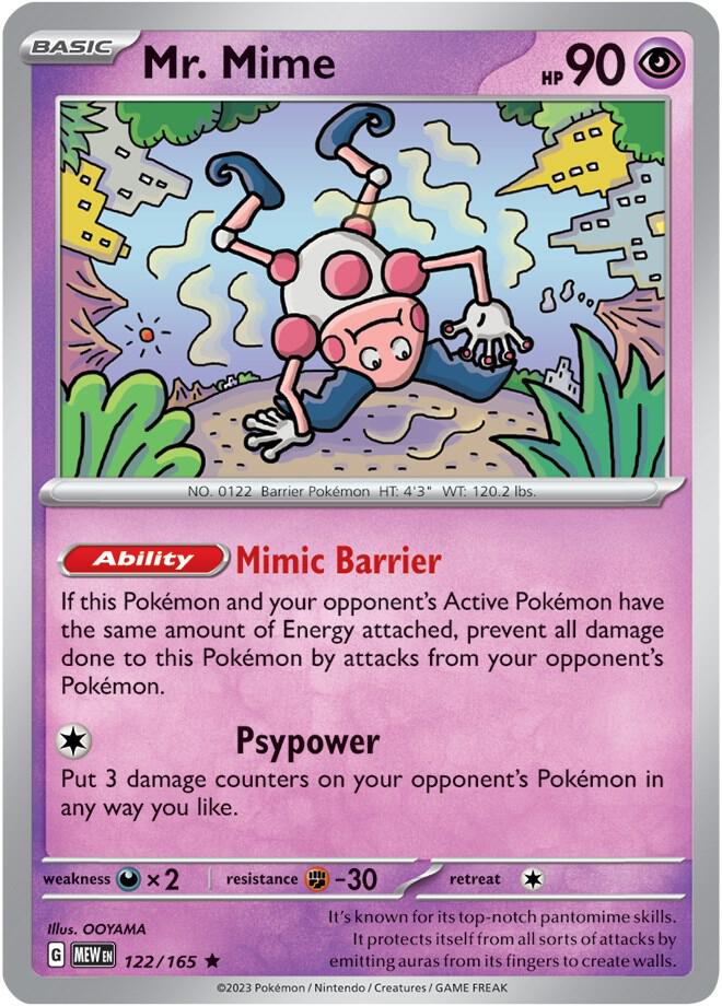 Mr. Mime 122/165 - Rare - Reverse Holo - Español-Kantocards