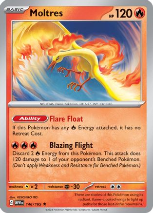 Moltres 146/165 - Rare - Holo-Kantocards