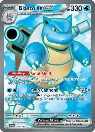 Blastoise ex 184/165 - Ultra Rare-Kantocards