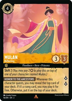 Mulan - Reflecting 16/204 - Rare - Cold Foil-Kantocards