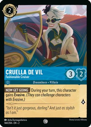 Cruella De Vil - Fashionable Cruiser 144/204 - Common-Kantocards