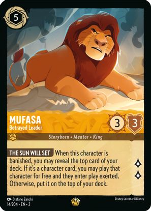 Mufasa - Betrayed Leader 14/204 - Legendary - Cold Foil-Kantocards