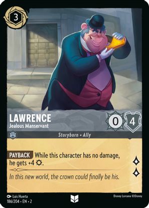 Lawrence - Jealous Manservant 186/204 - Uncommon - Cold Foil-Kantocards