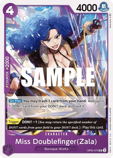 Miss Doublefinger(Zala) OP05-073 - Uncommon-Kantocards
