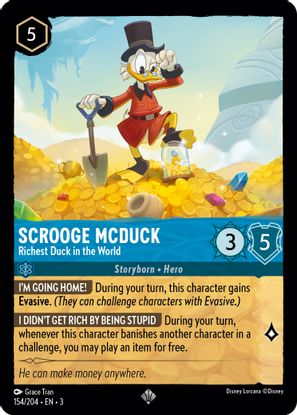 Scrooge McDuck - Richest Duck in the World 154/204 - Super Rare - Cold Foil-Kantocards