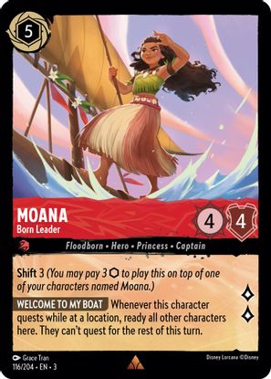 Moana - Born Leader 116/204 - Rare - Cold Foil-Kantocards