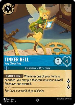 Tinker Bell - Very Clever Fairy 157/204 - Super Rare - Cold Foil-Kantocards