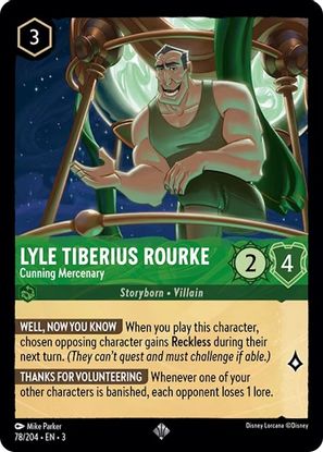 Lyle Tiberius Rourke - Cunning Mercenary 78/204 - Super Rare - Cold Foil-Kantocards