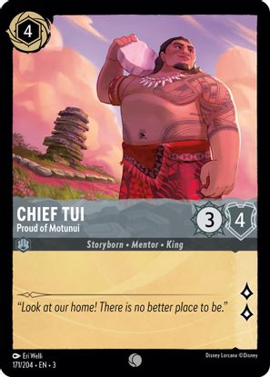 Chief Tui - Proud of Motunui 171/204 - Common - Cold Foil-Kantocards