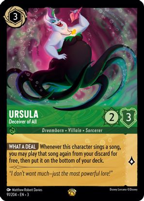 Ursula - Deceiver of All 91/204 - Legendary - Cold Foil-Kantocards