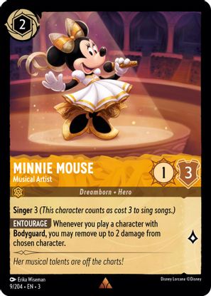 Minnie Mouse - Musical Artist 9/204 - Rare - Cold Foil-Kantocards