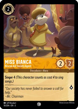 Miss Bianca - Rescue Aid Society Agent 10/204 - Common - Cold Foil-Kantocards