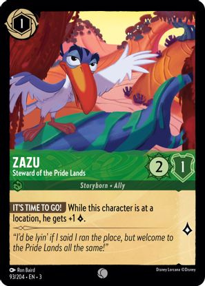 Zazu - Steward of the Pride Lands 93/204 - Common-Kantocards