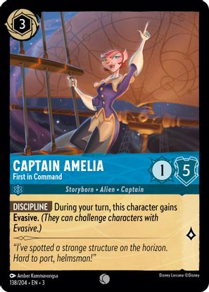 Captain Amelia - First in Command 138/204 - Common - Cold Foil-Kantocards