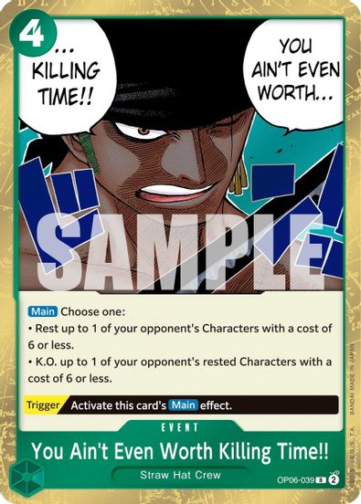 You Ain't Even Worth Killing Time!! OP06-039 - Rare-Kantocards