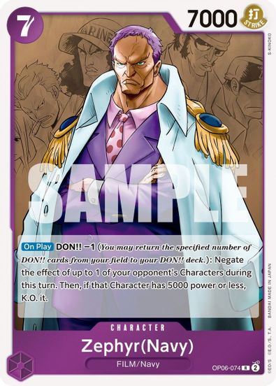 Zephyr (Navy) OP06-074 - Rare-Kantocards