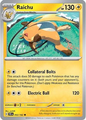 Raichu 052/162 - Common-Kantocards