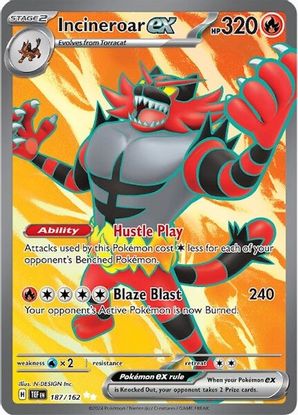 Incineroar ex 187/162 - Ultra Rare-Kantocards