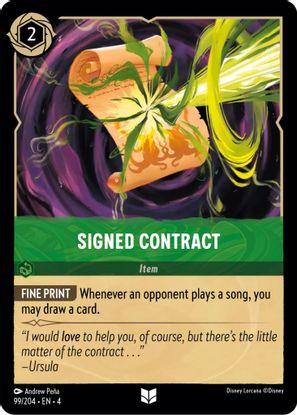 Signed Contract 99/204 - Uncommon - Cold Foil-Kantocards
