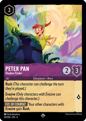 Peter Pan - Shadow Finder 54/204 - Super Rare - Cold Foil-Kantocards