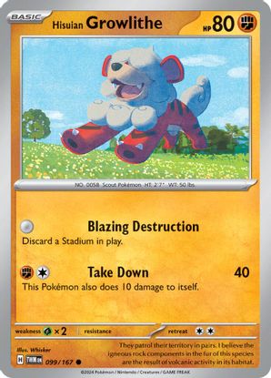 Hisuian Growlithe 099/167 - Common-Kantocards