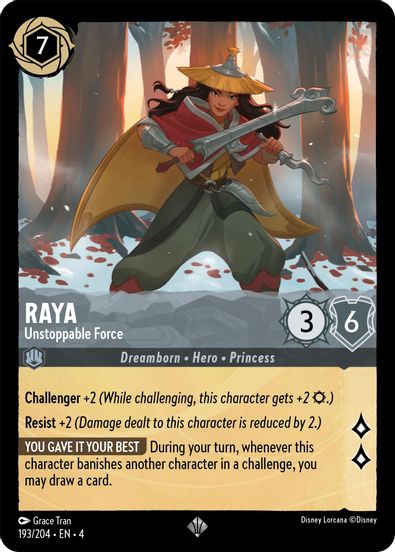 Raya - Unstoppable Force 193/204 - Super Rare - Cold Foil-Kantocards