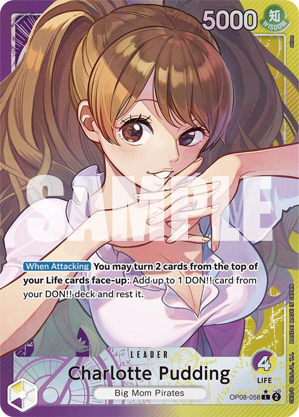 Charlotte Pudding OP08-058 - Super Parallel - Leader-Kantocards