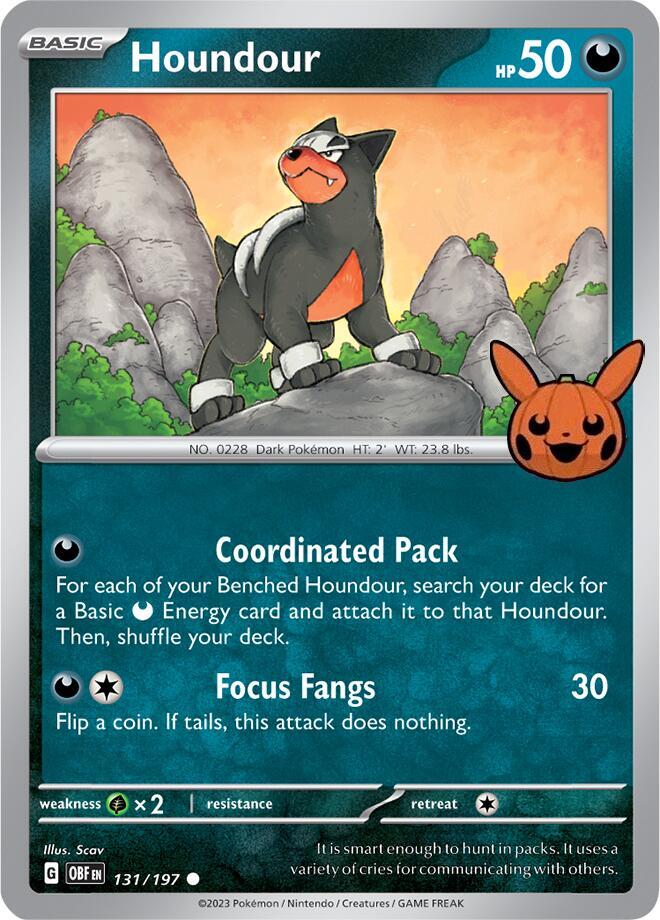 Houndour 131/197 - Common - Trick or Trade 2024-Kantocards