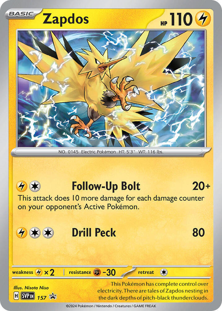 Zapdos SVP 157 - Holo Promo-Kantocards