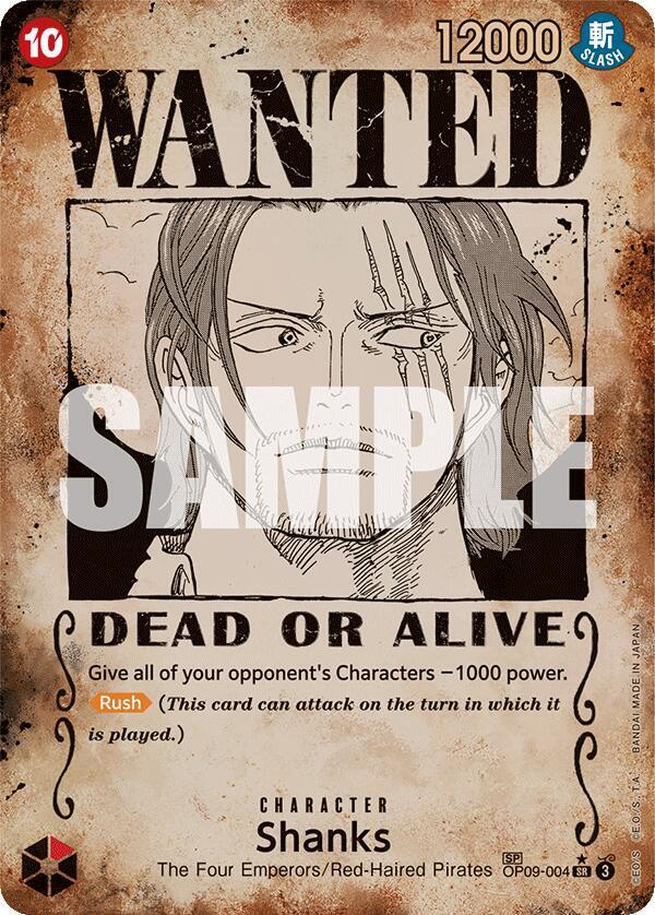 Shanks - OP09-004 - Special Card - Wanted Poster Rare-Kantocards