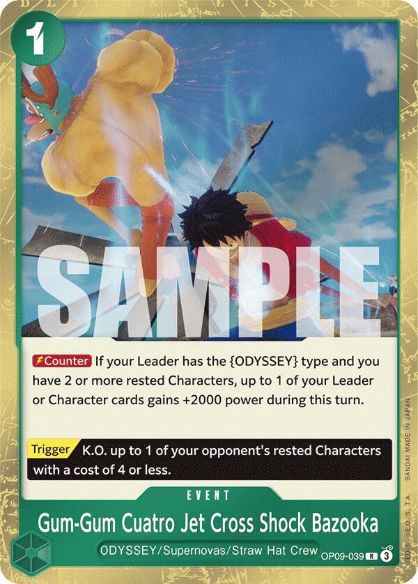 Gum-Gum Cuatro Jet Cross Shock Bazooka - OP09-039 - Rare-Kantocards