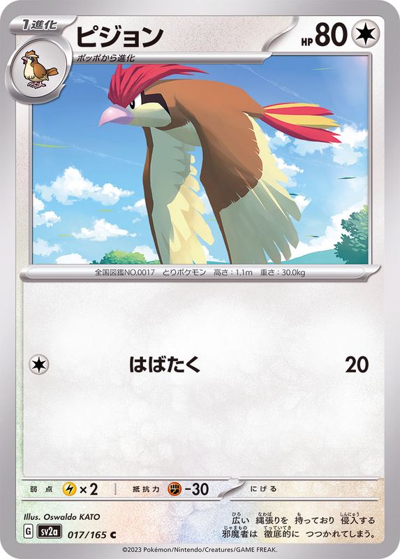 Pidgeotto 017/165 - Japonés-Kantocards