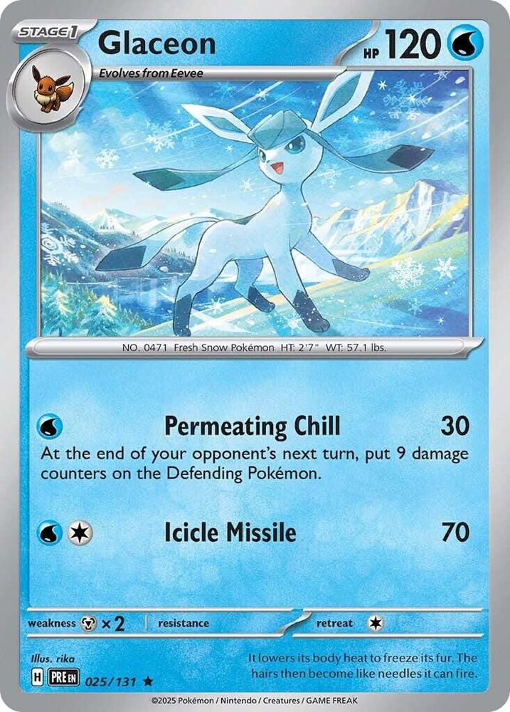 Glaceon 025/131 - Rare - Reverse Holo-Kantocards