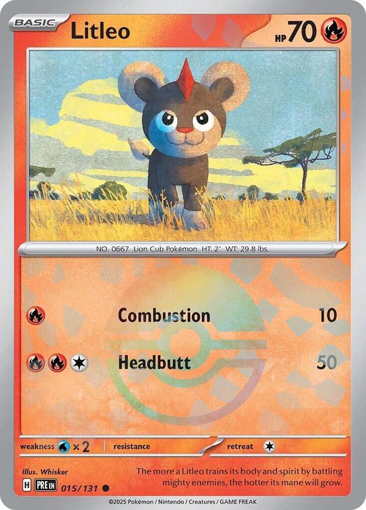Litleo 015/131 - Common - Holo (Poke Ball Pattern)-Kantocards
