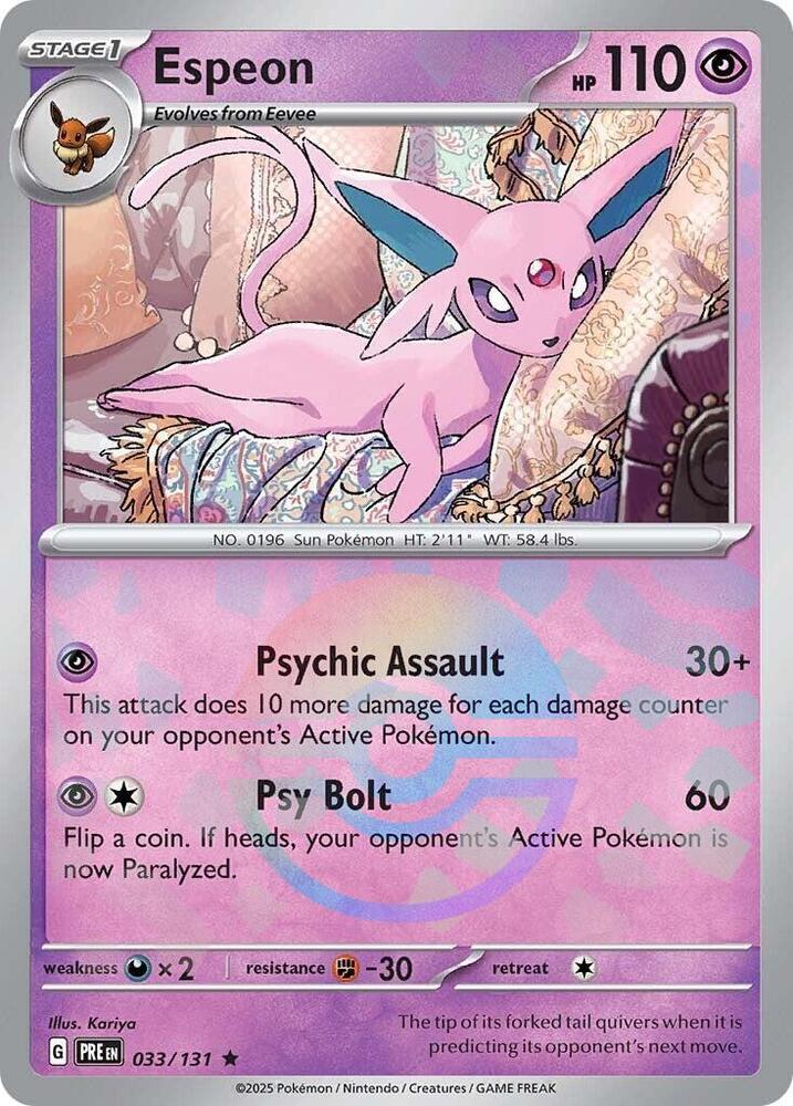 Espeon 033/131 - Rare - Holo (Poke Ball Pattern)-Kantocards