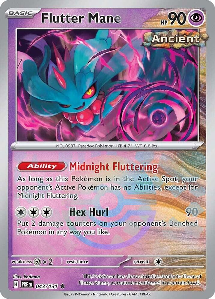 Flutter Mane 043/131 - Rare - Holo (Poke Ball Pattern)-Kantocards