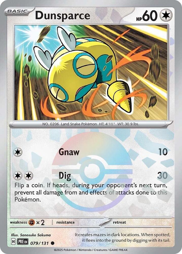 Dunsparce 079/131 - Common - Holo (Poke Ball Pattern)-Kantocards