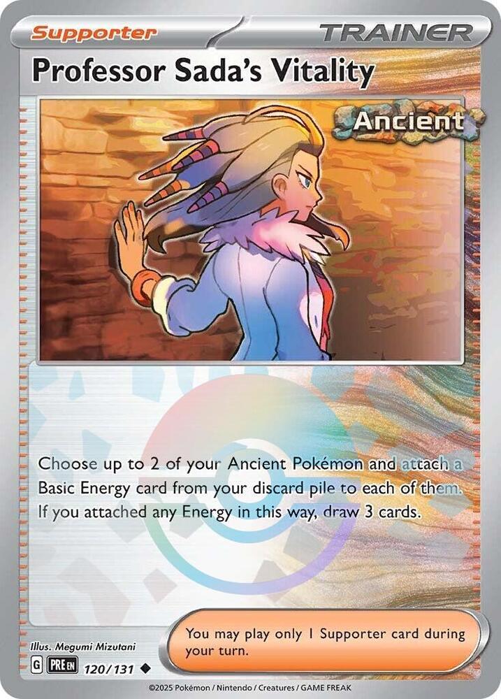 Professor Sada's Vitality 120/131 - Uncommon - Holo (Poke Ball Pattern)-Kantocards
