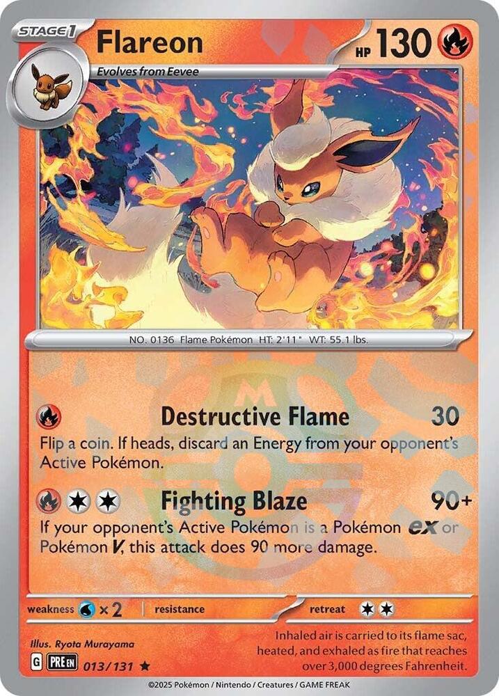 Flareon 013/131 - Rare - Holo (Master Ball Pattern)-Kantocards