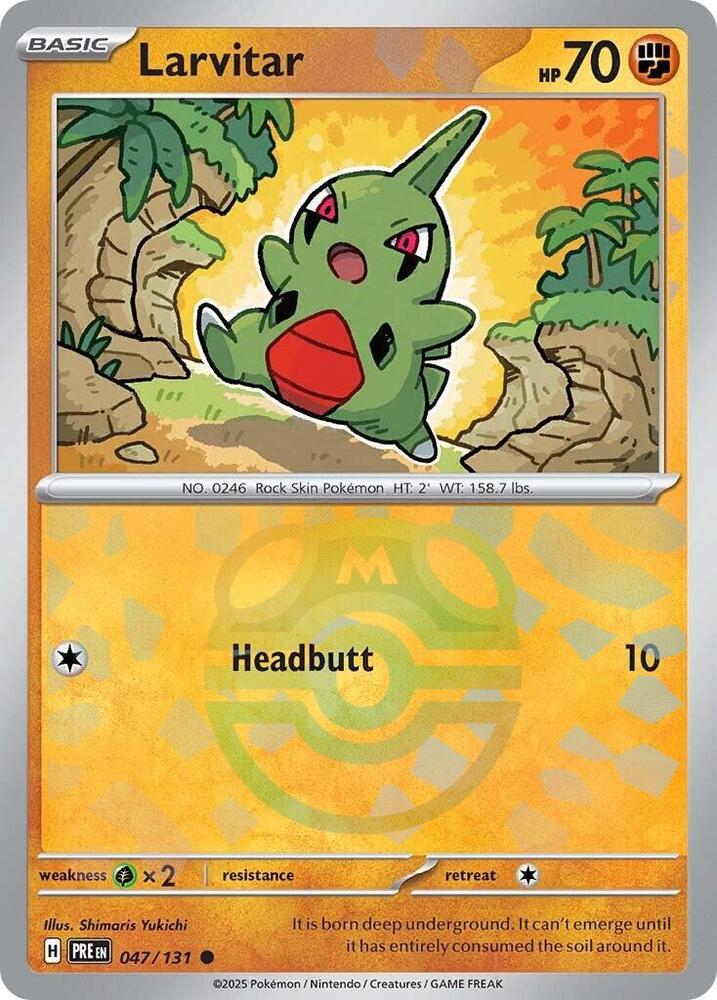 Larvitar 047/131 - Common - Holo (Master Ball Pattern)-Kantocards