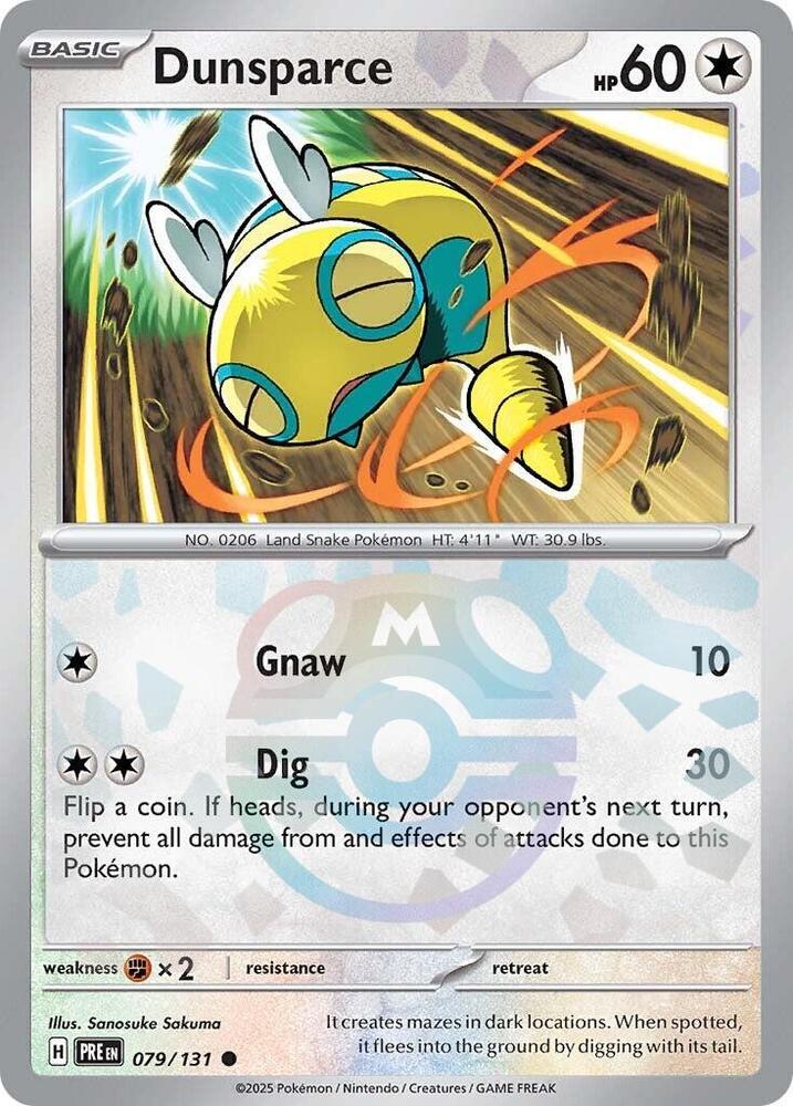 Dunsparce 079/131 - Common - Holo (Master Ball Pattern)-Kantocards