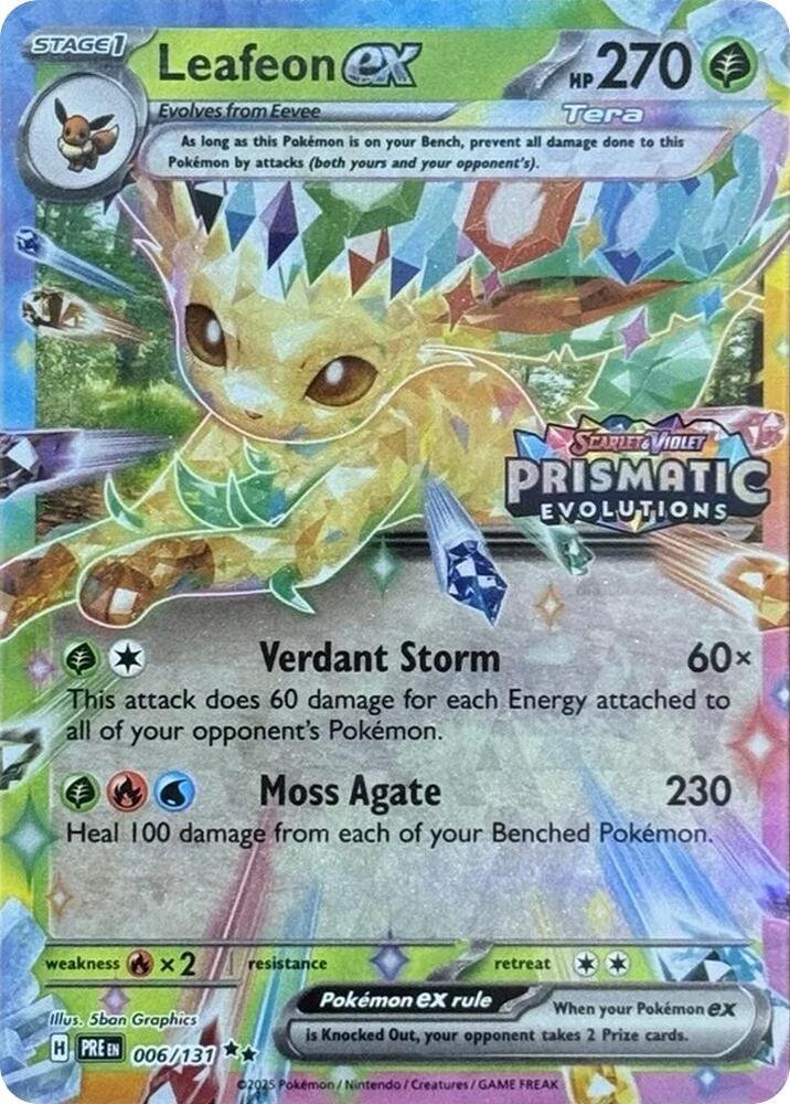 Leafeon ex 006/131 - (Prismatic Evolutions Stamp)-Kantocards