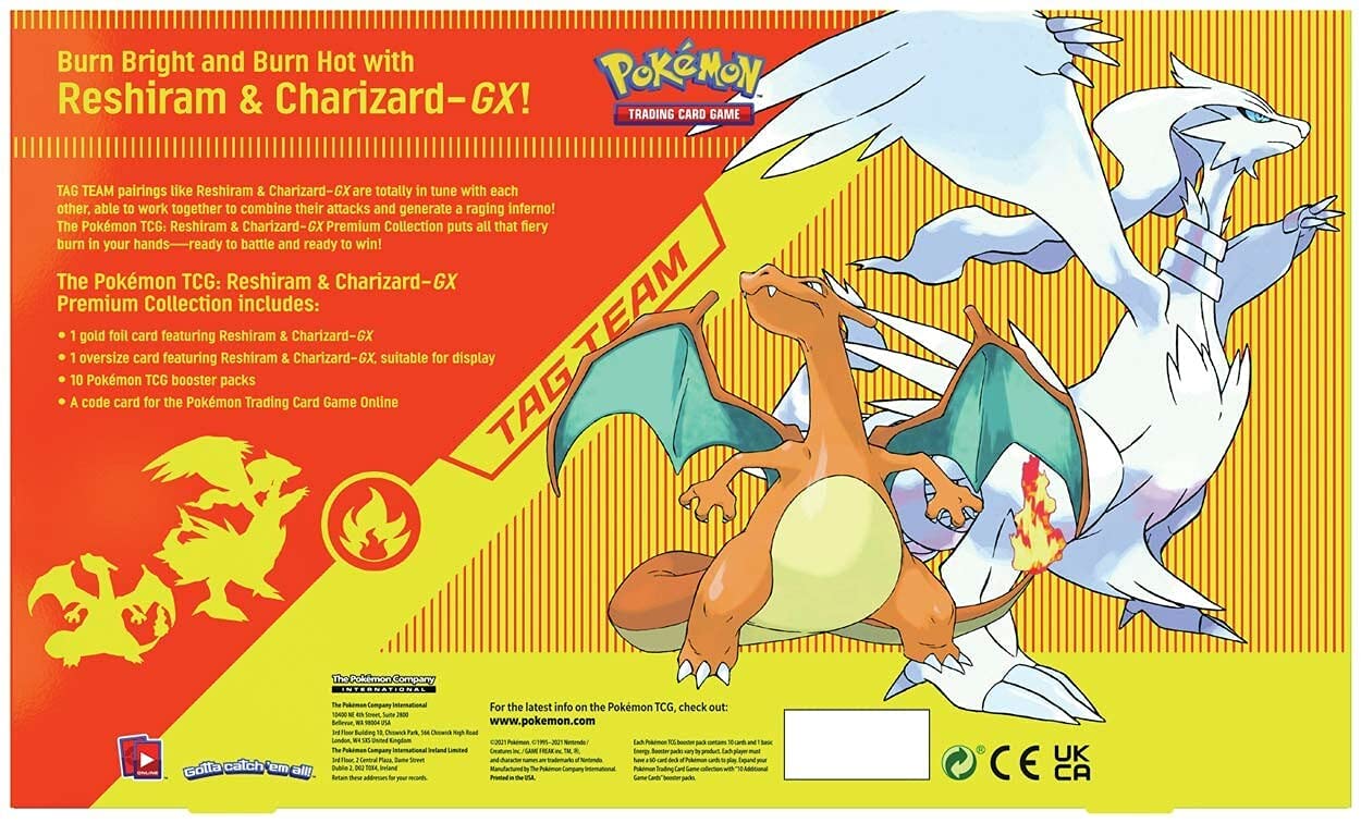 Pokémon TCG: Reshiram & Charizard GX Colección Premium-Kantocards