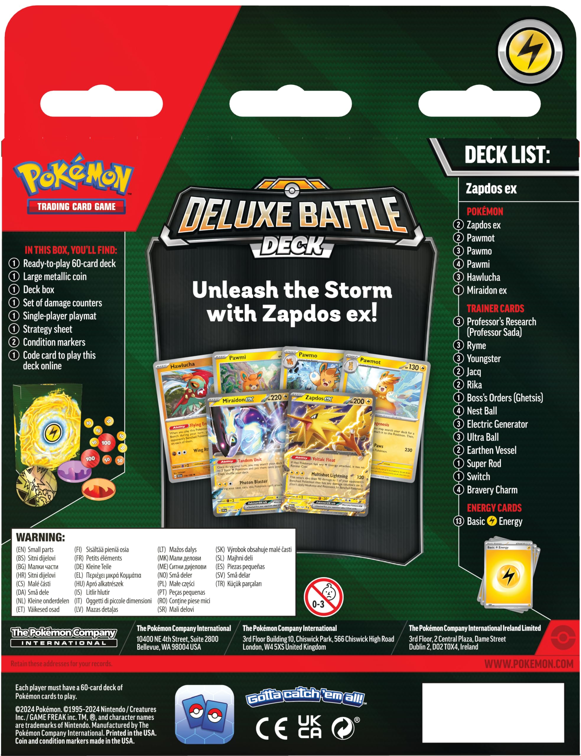 EX DELUXE BATTLE DECK - ZAPDOS EX-Kantocards
