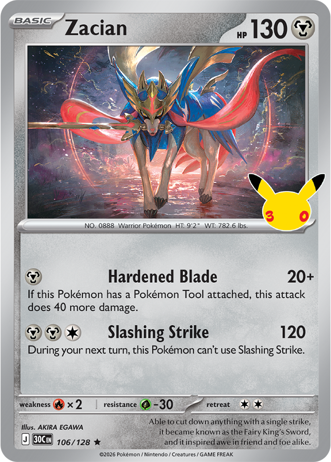 Zacian 106/128 - Rare Holo