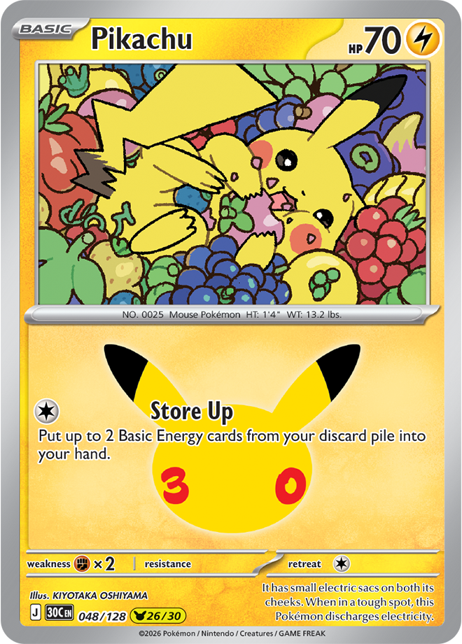Pikachu 048/128 - 26/30 Pikachu Rare