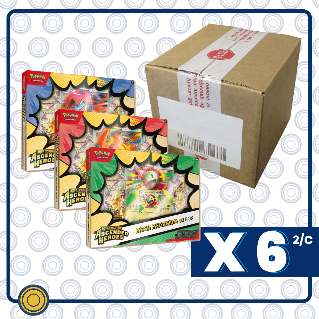 PREVENTA Ascended Heroes - CASE Mega Meganium ex Box - Mega Emboar ex Box - Mega Feraligatr ex Box (Trio)