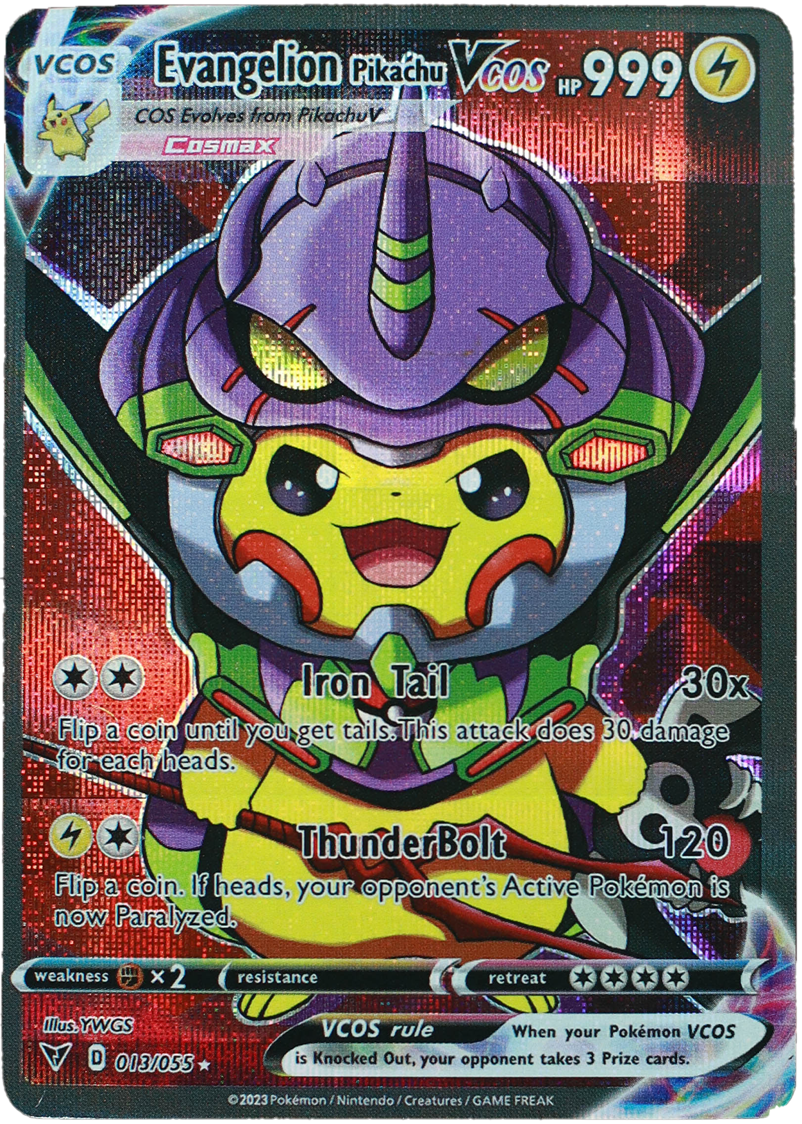 Pikachu Eva 01 (Carta custom no original)-Kantocards